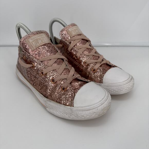 Converse All Star Rose Gold Glitter Low Top Shoes Size 4 Juniors 659230C - Picture 1 of 12